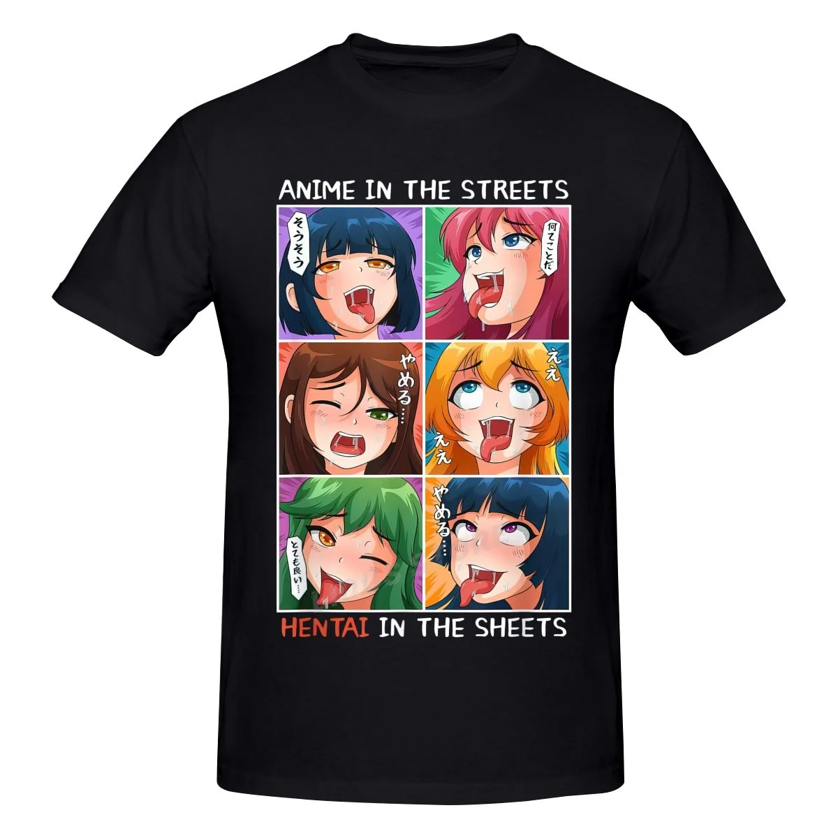Футболка Hentai Ahegao хлопковая тенниска в стиле аниме майка с принтом Ecchi одежда