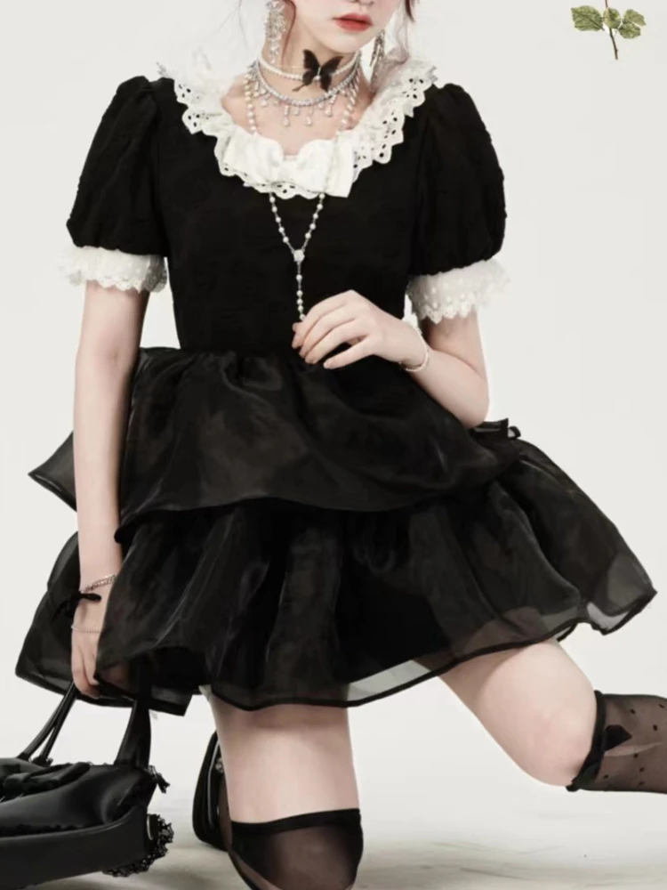 Summer Lace Patchwork Princess Dress Women Korean Fashion Fluffy Sweet Party Mini Dress Female Puff Sleeve Slim Fairy Dress 2022
Summer Lace Patchwork Princess Dress Women Korean Fashion Fluffy Sweet Party Mini Dress Female Puff Sleeve Slim Fairy Dress 2022