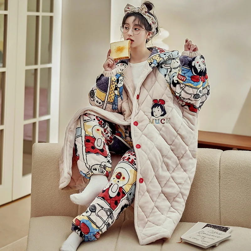 Sanrios кавайная Пижама женский мультяшный зимний трехэтажный стёганый утолщенный сохраняющий тепло с шапкой костюм с детскими рисунками пиж...
Sanrios кавайная Пижама женский мультяшный зимний трехэтажный стёганый утолщенный сохраняющий тепло с шапкой костюм с детскими рисунками пиж...