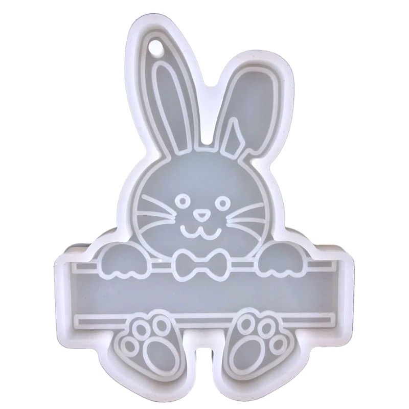 

4XBF Diy Easter Bunny for KEY Pendant Decorative Silicone Mold Easter Day Series Charms Resin Casting Mold for Home Decoratio