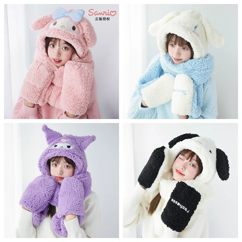 Charms Warm Three-piece Set My Melody Cute Gloves Kuromi Anime Cartoon Pachacco Scarf One-piece Hat Winter Ins Cycling Outdoor
Charms Warm Three-piece Set My Melody Cute Gloves Kuromi Anime Cartoon Pachacco Scarf One-piece Hat Winter Ins Cycling Outdoor