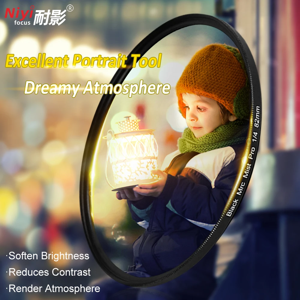 Soft Focus Dreamy Hazy Black Mist 1/ 4 1/8 Filter Portrait Soft Diffuser Focus Special Effects Photography Accessories 37-95mm
Soft Focus Dreamy Hazy Black Mist 1/ 4 1/8 Filter Portrait Soft Diffuser Focus Special Effects Photography Accessories 37-95mm