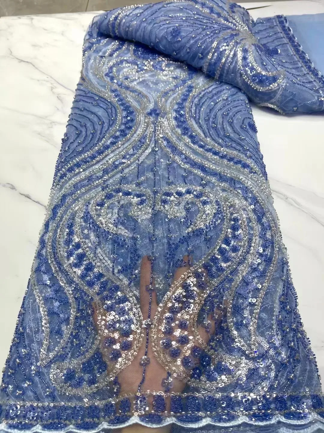 Материал Модная французская вышивка из бисера кружевная ткань Африканская нигерийская с блестками кружевная ткань для свадебного платья шитье QF0929 
Материал Модная французская вышивка из бисера кружевная ткань Африканская нигерийская с блестками кружевная ткань для свадебного платья шитье QF0929