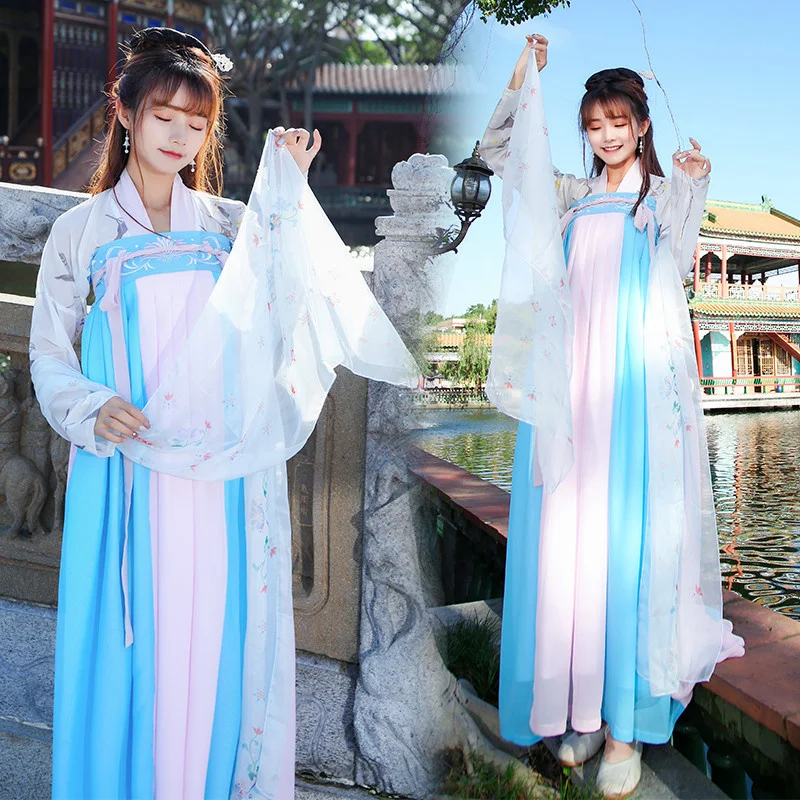 Ancient Chinese Costume Fairy Hanfu Dress Women Elegant Traditional Chinese Tang Suit Girl Noble Princess Costume Folk Dance
Ancient Chinese Costume Fairy Hanfu Dress Women Elegant Traditional Chinese Tang Suit Girl Noble Princess Costume Folk Dance