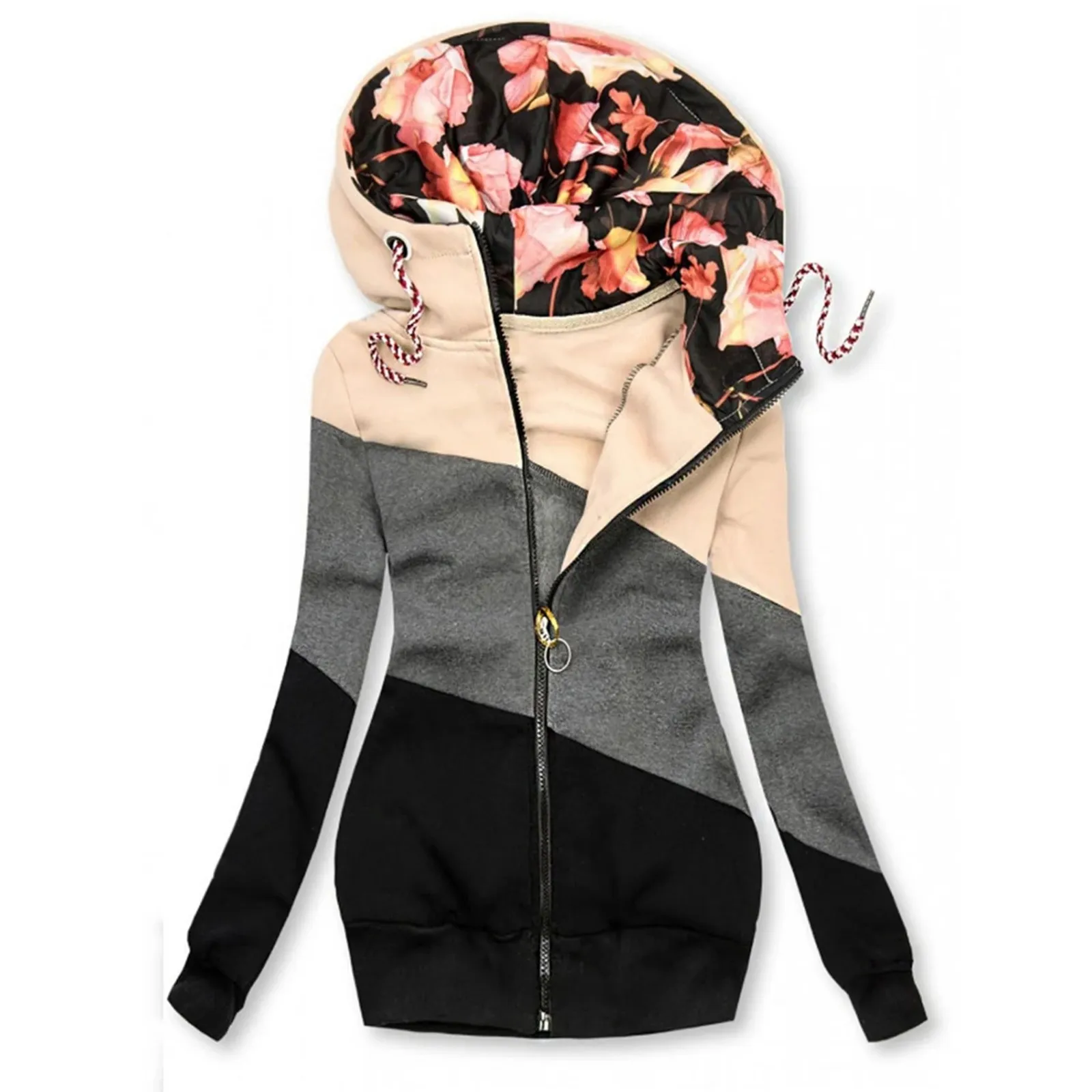 Jacket Fashion Hooded Women's Stitching Solid Outwear Slim Drawstring Coat Women's Coat Light Womens Jacket
Jacket Fashion Hooded Women's Stitching Solid Outwear Slim Drawstring Coat Women's Coat Light Womens Jacket