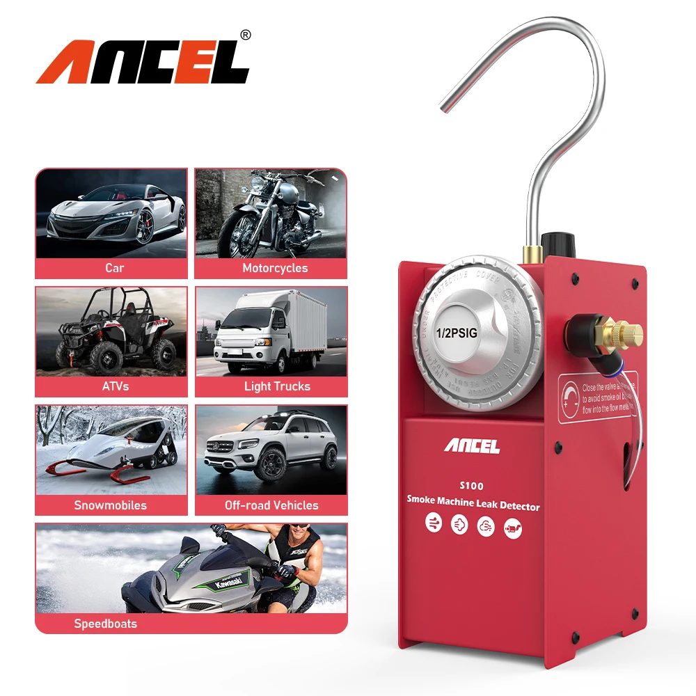 ANCEL S100 Car Smoke Leak Detector Automotive EVAP Leakage Gas Leakage Locator Oil Pipe Smoke Generator Diagnostic Tool For Car
ANCEL S100 Car Smoke Leak Detector Automotive EVAP Leakage Gas Leakage Locator Oil Pipe Smoke Generator Diagnostic Tool For Car