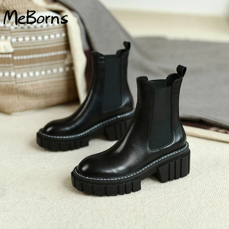 Hot Genuine Leather Women Boots Office Lady Slip-On Chelsea Boots Fashion Ankle Boots Round Toe Thick Heel Women Shoes Platform
Hot Genuine Leather Women Boots Office Lady Slip-On Chelsea Boots Fashion Ankle Boots Round Toe Thick Heel Women Shoes Platform