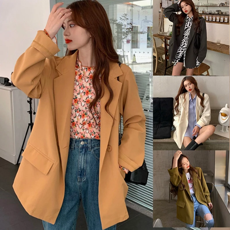 Temperament Commuter Korean Style Loose Thin Double-Breasted Pure Color Blazer One Size
Temperament Commuter Korean Style Loose Thin Double-Breasted Pure Color Blazer One Size