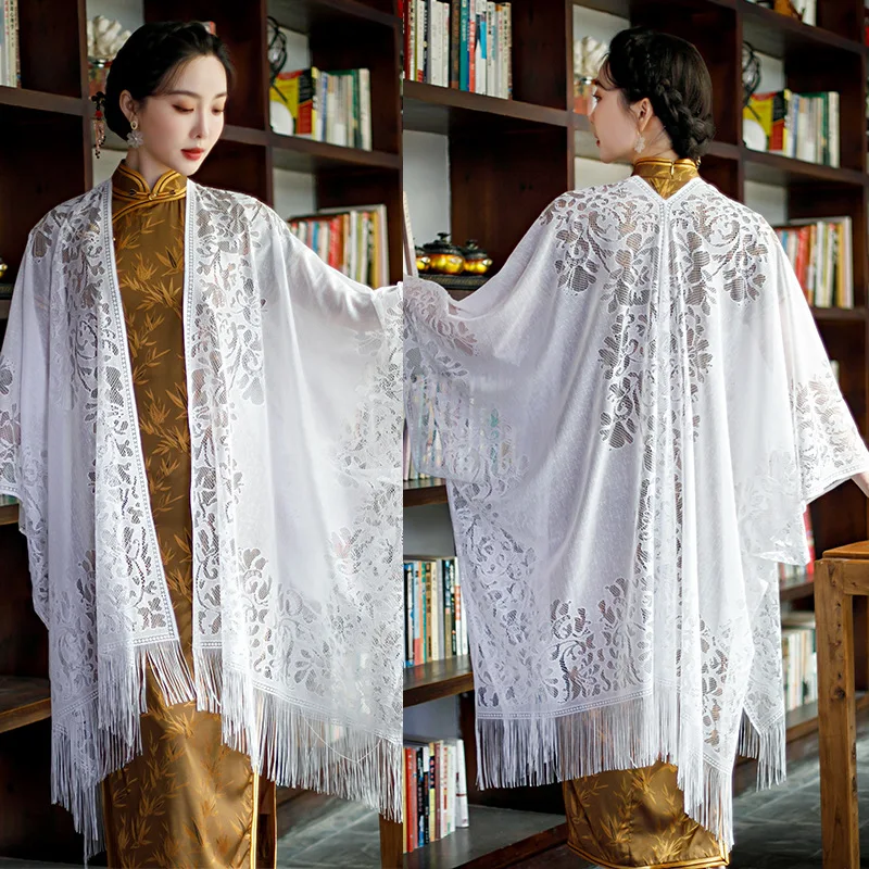 Capes Cloaks Poncho Lace Beach Towel Women's Air-conditioned Shawl Beach Towel Summer Seaside Holiday Leisure Chinese Cape F1
Capes Cloaks Poncho Lace Beach Towel Women's Air-conditioned Shawl Beach Towel Summer Seaside Holiday Leisure Chinese Cape F1