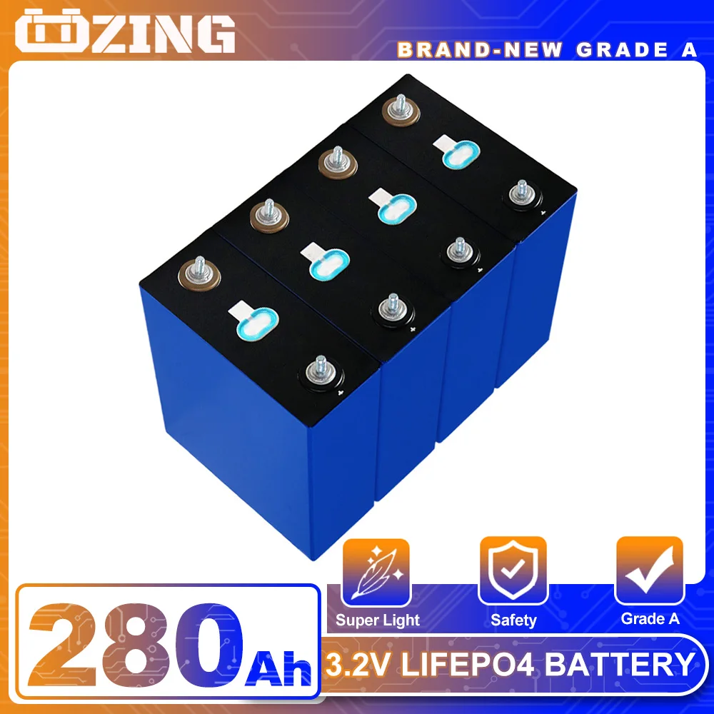 4/8/16/32pcs Grade A 3.2v Battery 280Ah Battery Rechargeable Lifepo4 Battery For RV boat solar Fast Delivery EU US duty free
4/8/16/32pcs Grade A 3.2v Battery 280Ah Battery Rechargeable Lifepo4 Battery For RV boat solar Fast Delivery EU US duty free