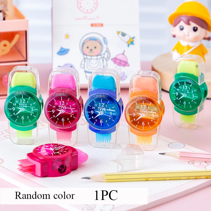 3 In 1 Multi-function Pencil Sharpener Styling Pencil Sharpener For Children's Cartoon Watch School Supplies With Eraser Brush
3 In 1 Multi-function Pencil Sharpener Styling Pencil Sharpener For Children's Cartoon Watch School Supplies With Eraser Brush