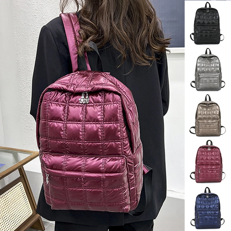 Winter Quilted Plaid Women's Backpack Light Space Down Casual Female Backpacks for Women Teenager Girls School Back Bags
Winter Quilted Plaid Women's Backpack Light Space Down Casual Female Backpacks for Women Teenager Girls School Back Bags