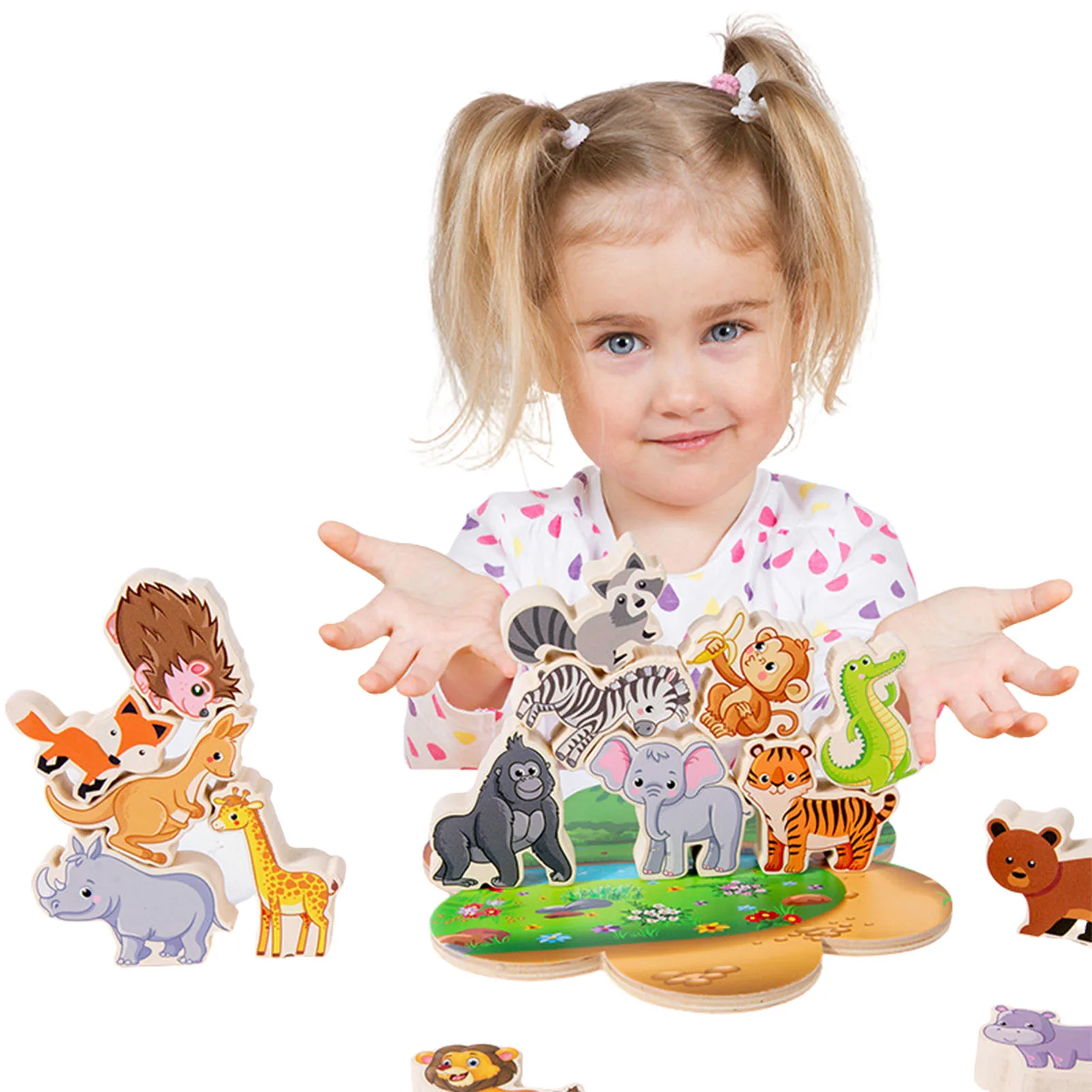 

Деревянные игрушки-пазлы в виде животных для детей, обучающие игрушки для дошкольников для малышей 3-7 дюймов, детские игрушки для