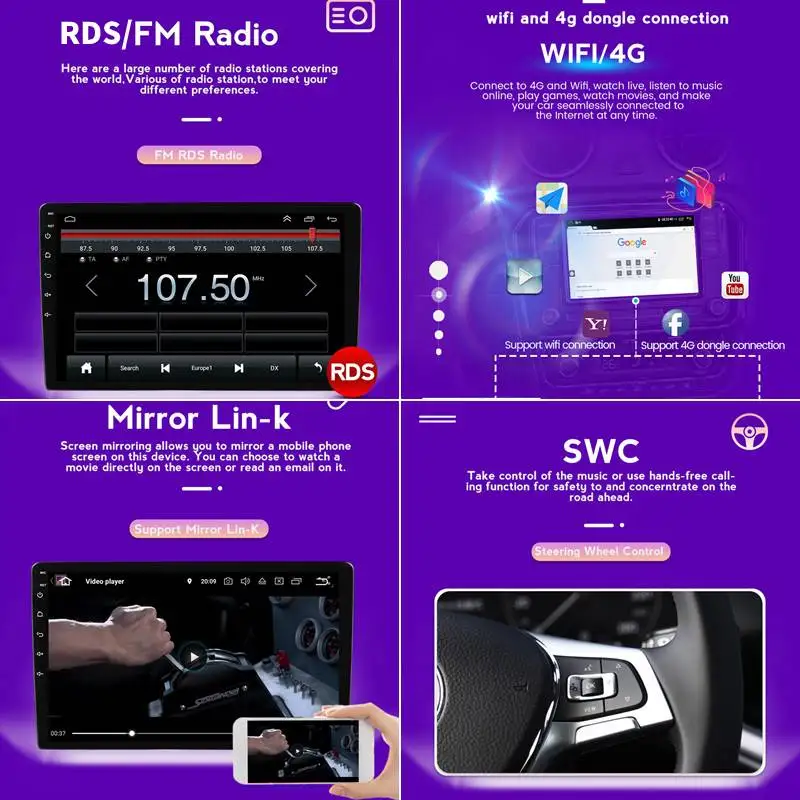 Автомобильный мультимедийный плеер IPS Android автомобильное радио стерео аудио для