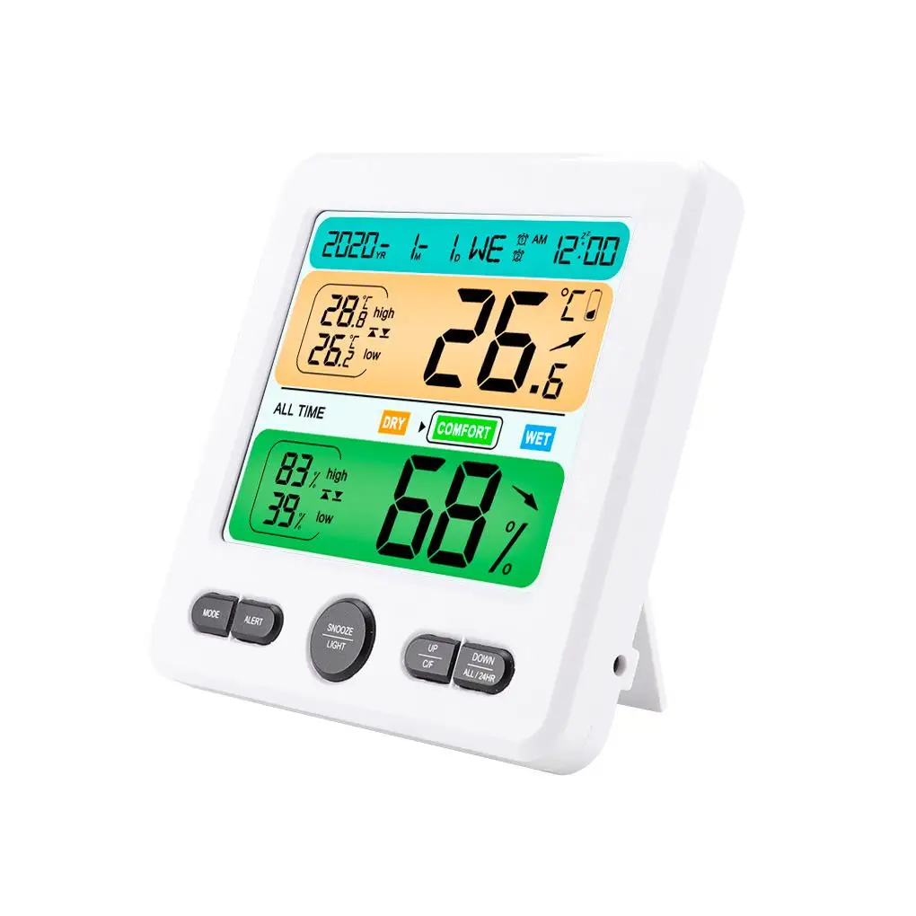 Digital Thermometer Hygrometer Clock HD Screen Display Alarm Clock with Dual Units Dual Alarms Indoor Meter Electronic Gauge
Digital Thermometer Hygrometer Clock HD Screen Display Alarm Clock with Dual Units Dual Alarms Indoor Meter Electronic Gauge