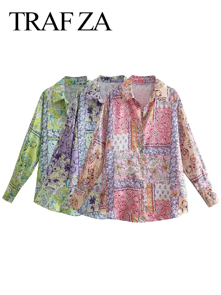 TRAF ZA Elegant Printed Floral Shirt Asymmetric Trend Chic New Fashion Lapel Long Sleeve Casual Flower Patchwork Blouse Top
TRAF ZA Elegant Printed Floral Shirt Asymmetric Trend Chic New Fashion Lapel Long Sleeve Casual Flower Patchwork Blouse Top