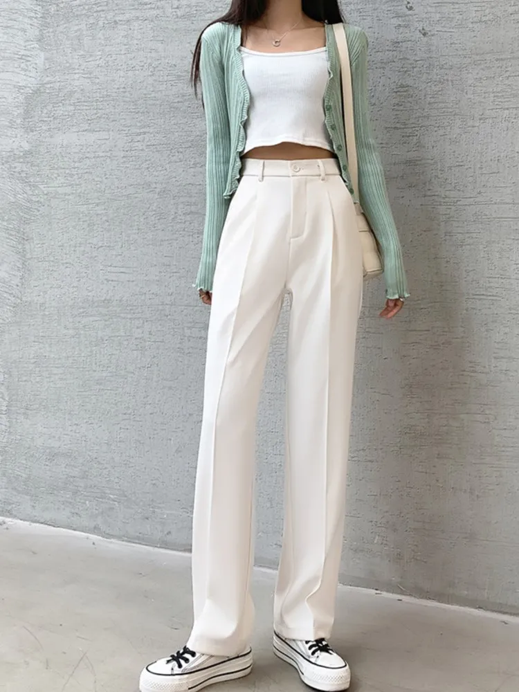 Office Lady Casual Black White Wide Leg Pants Workwear Spring Autumn Loose High Waist Suits Trousers Female
Office Lady Casual Black White Wide Leg Pants Workwear Spring Autumn Loose High Waist Suits Trousers Female