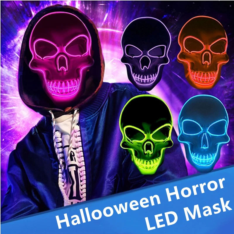 Halloween Led Skeleton Mask Halloween Decoration 2022 Neon Maske Light Glow In The Dark Horror Mask For Home and Outdoor Masque
Halloween Led Skeleton Mask Halloween Decoration 2022 Neon Maske Light Glow In The Dark Horror Mask For Home and Outdoor Masque