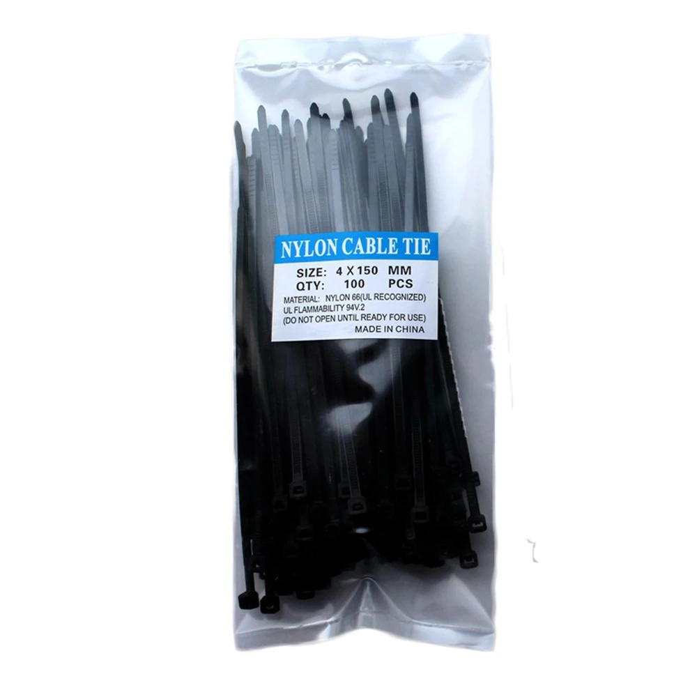 100Pcs 3x200mm Nylon Cable Ties Self Locking Black For Home Appliance Fire Rating 94V-2 For Computers TVs Household Appliances
100Pcs 3x200mm Nylon Cable Ties Self Locking Black For Home Appliance Fire Rating 94V-2 For Computers TVs Household Appliances