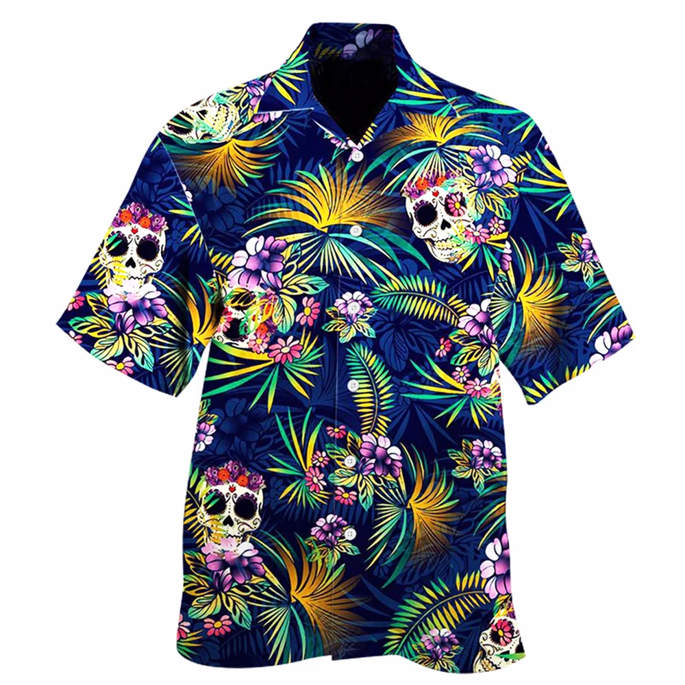 Skull Men's Shirts Summer Hawaiian Shirts for Men Casual Cuban Collar Short Sleeves Loose Oversized Fashion Tops Male Clothing
Skull Men's Shirts Summer Hawaiian Shirts for Men Casual Cuban Collar Short Sleeves Loose Oversized Fashion Tops Male Clothing
