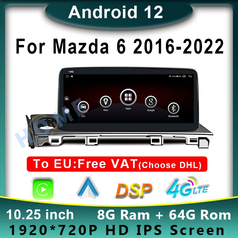 Car Multimedia Player Radio GPS Navigation Stereo Android 12 10.25 Inch 8G RAM+64G ROM For Mazda 6 CarPlay Auto WiFi 4G 16-22
Car Multimedia Player Radio GPS Navigation Stereo Android 12 10.25 Inch 8G RAM+64G ROM For Mazda 6 CarPlay Auto WiFi 4G 16-22