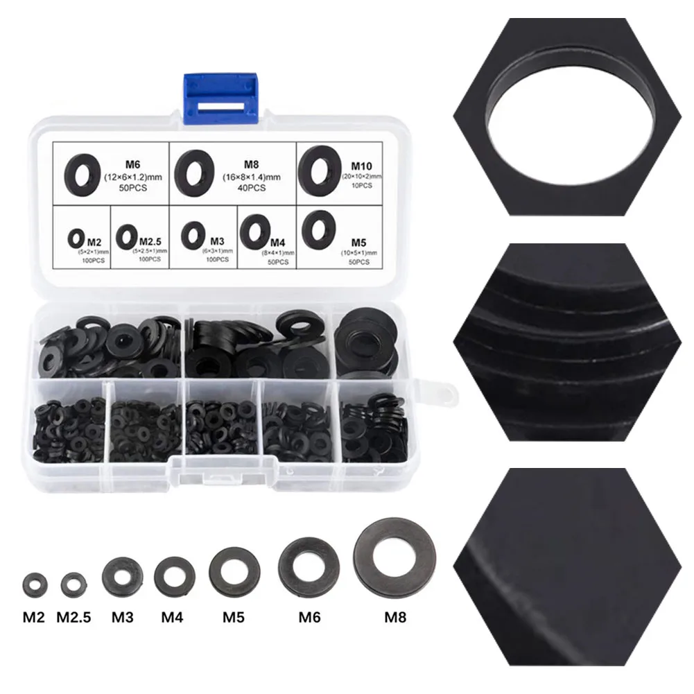 500pcs/box Nylon Rubber Flat Ring Washer Seal Hose Gaskets Metric Bolt Srew Kit M2-M10 Flat Spacer Washer Seals Gasket O Ring
500pcs/box Nylon Rubber Flat Ring Washer Seal Hose Gaskets Metric Bolt Srew Kit M2-M10 Flat Spacer Washer Seals Gasket O Ring