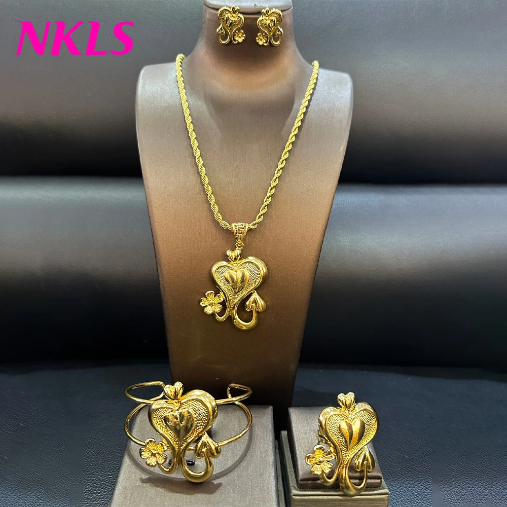 Brazil Jewelry Set Dubai 18K Gold Plated Necklace Earrings For Women Party Gift Ethiopian Jwellery Wholesale Free Shopping
Brazil Jewelry Set Dubai 18K Gold Plated Necklace Earrings For Women Party Gift Ethiopian Jwellery Wholesale Free Shopping