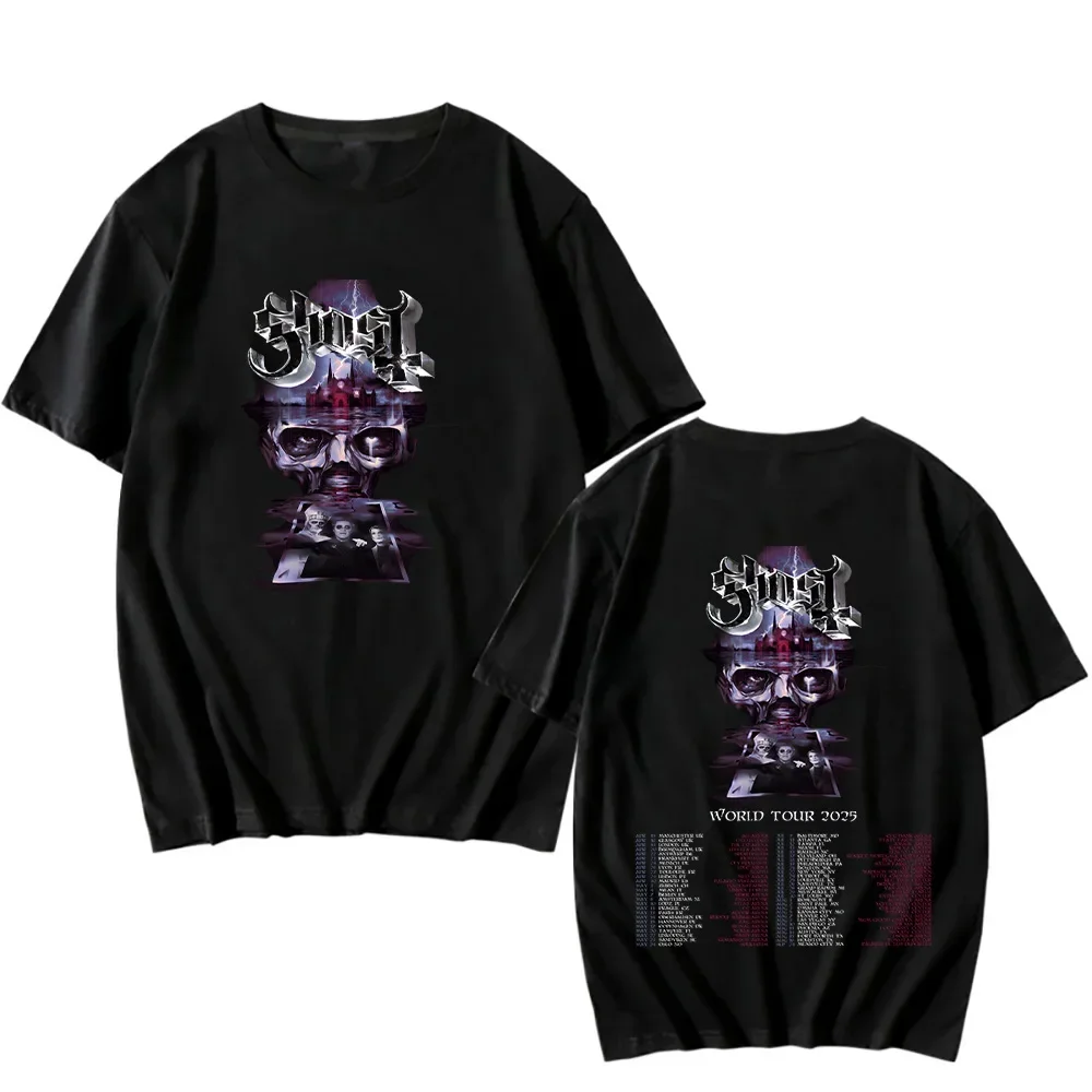 Футболки Ghost Band World Tour 2025 винтажная хлопковая футболка с двумя сторонами