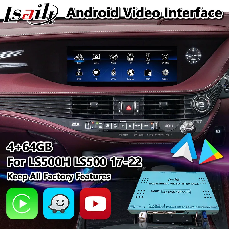Lsailt Android мультимедийный Автомобильный видеоинтерфейс для Lexus LS 500h LS500 LS350 LS500h 2017-2022
Lsailt Android мультимедийный Автомобильный видеоинтерфейс для Lexus LS 500h LS500 LS350 LS500h 2017-2022