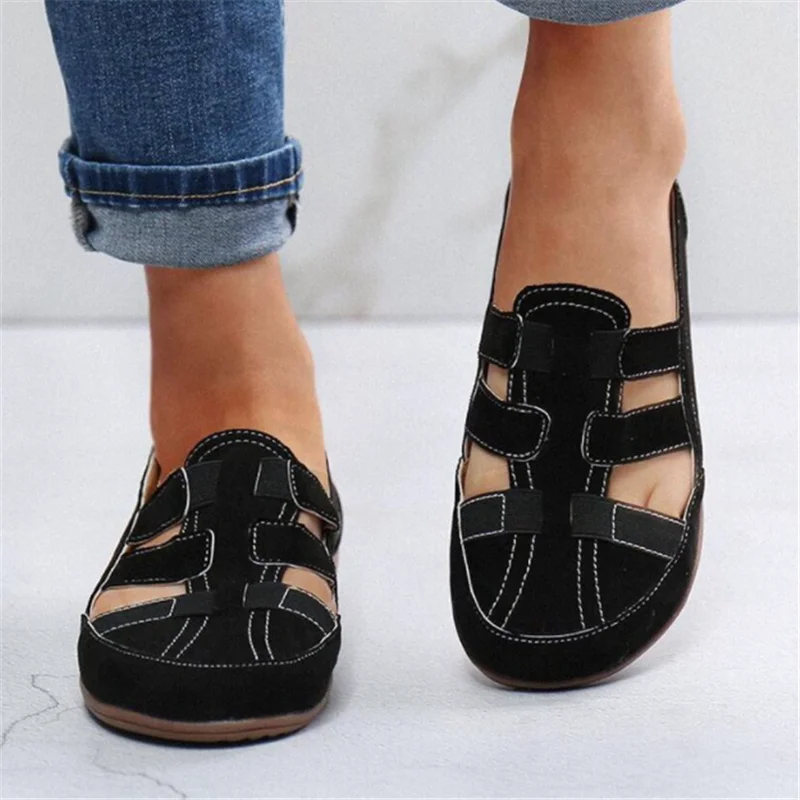 

New Women on Loafer Gladiator Sandals Platform Shoes Leather Hook Loop Comfort Beach Sandales Shoes for Women Zapatos De Mujer