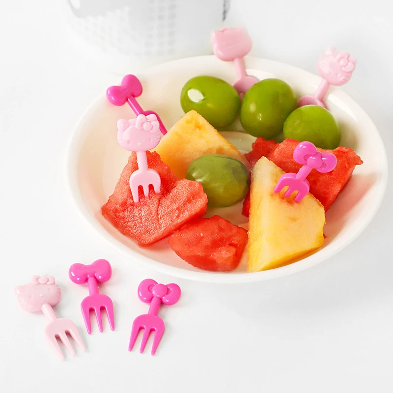 10 шт. пластиковые вилки-Сэндвичи Hello Kitty Sanrio для детей