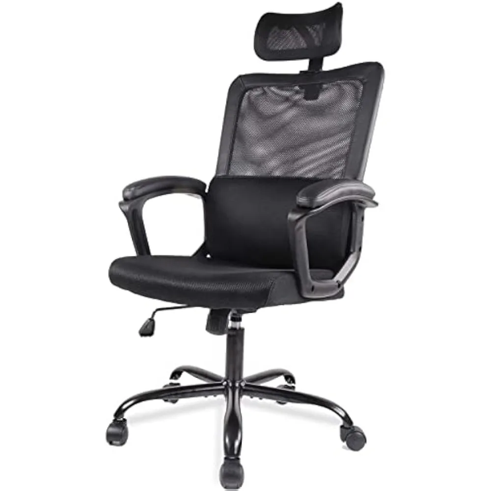 

Desk Chair, Ergonomic Mesh Office Chair High Back Computer Chair with Adjustable Headrest,Lumbar Support, Tilt Function,Swivel