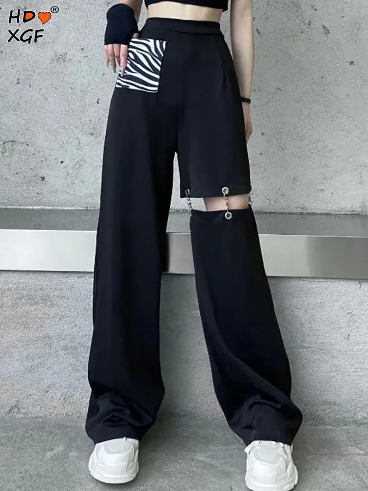 Spring Chain Patchwork Hollow-out Wide Leg Pants Fashion Womens High Waist Loose Pants Korean Design Casual Pants Streetwear Y2k
Spring Chain Patchwork Hollow-out Wide Leg Pants Fashion Womens High Waist Loose Pants Korean Design Casual Pants Streetwear Y2k