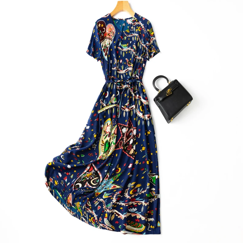 Natural Silk 2022 New Dresses for Women Party Bohemian Mid-Calf V-Neck Short Sleeve Natural Factors Clothing Women
Natural Silk 2022 New Dresses for Women Party Bohemian Mid-Calf V-Neck Short Sleeve Natural Factors Clothing Women