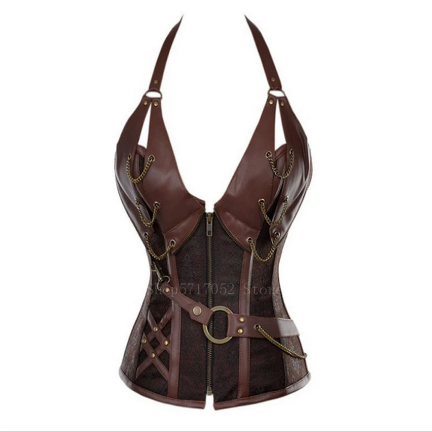 Adult Medieval Viking Pirate Costume Women Gothic Knight Corset Halloween Cosplay Steampunk Leathter Halter Vest Metal Cuirass
Adult Medieval Viking Pirate Costume Women Gothic Knight Corset Halloween Cosplay Steampunk Leathter Halter Vest Metal Cuirass