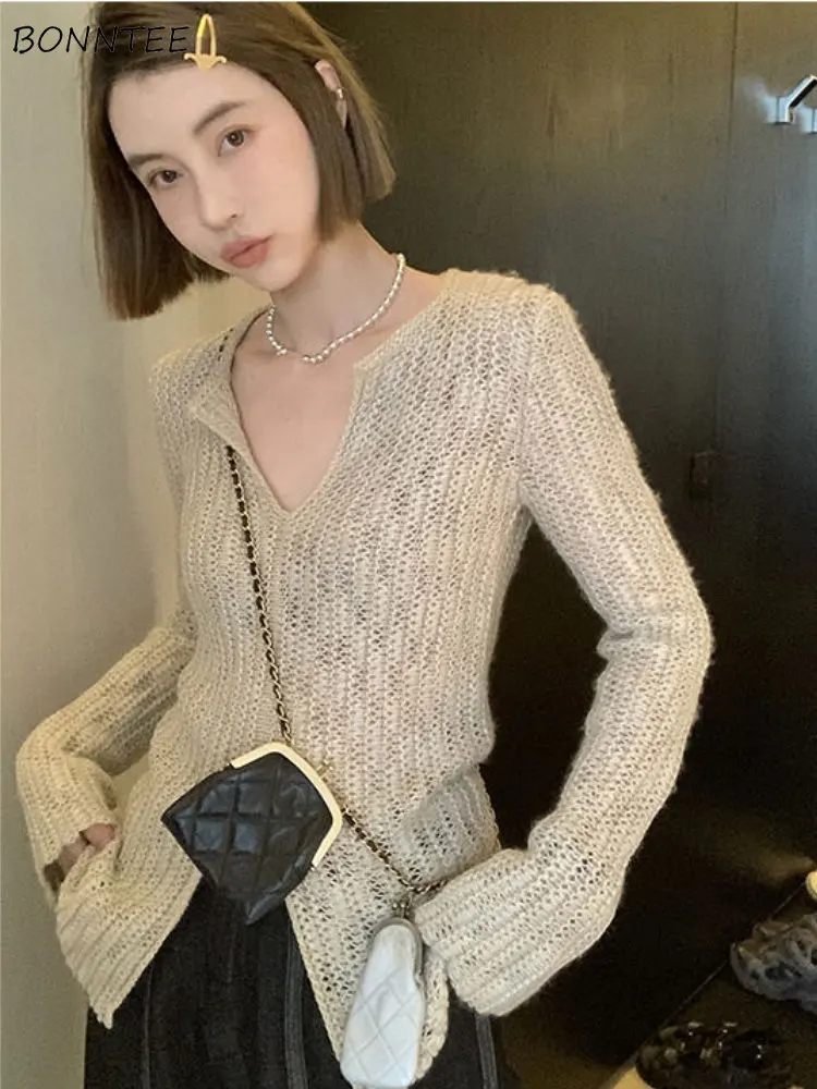 Pullovers Women Cozy Slim Vintage Slit Knitting Spring Korean Style All-match Pure Streetwear Fashion Simple Harajuku Chic Basic
Pullovers Women Cozy Slim Vintage Slit Knitting Spring Korean Style All-match Pure Streetwear Fashion Simple Harajuku Chic Basic