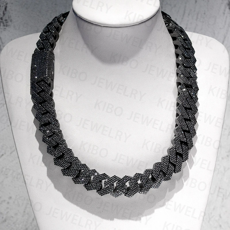 Модные ювелирные изделия Iced Out 18 мм 20 с черным покрытием 2 ряда высокое качество