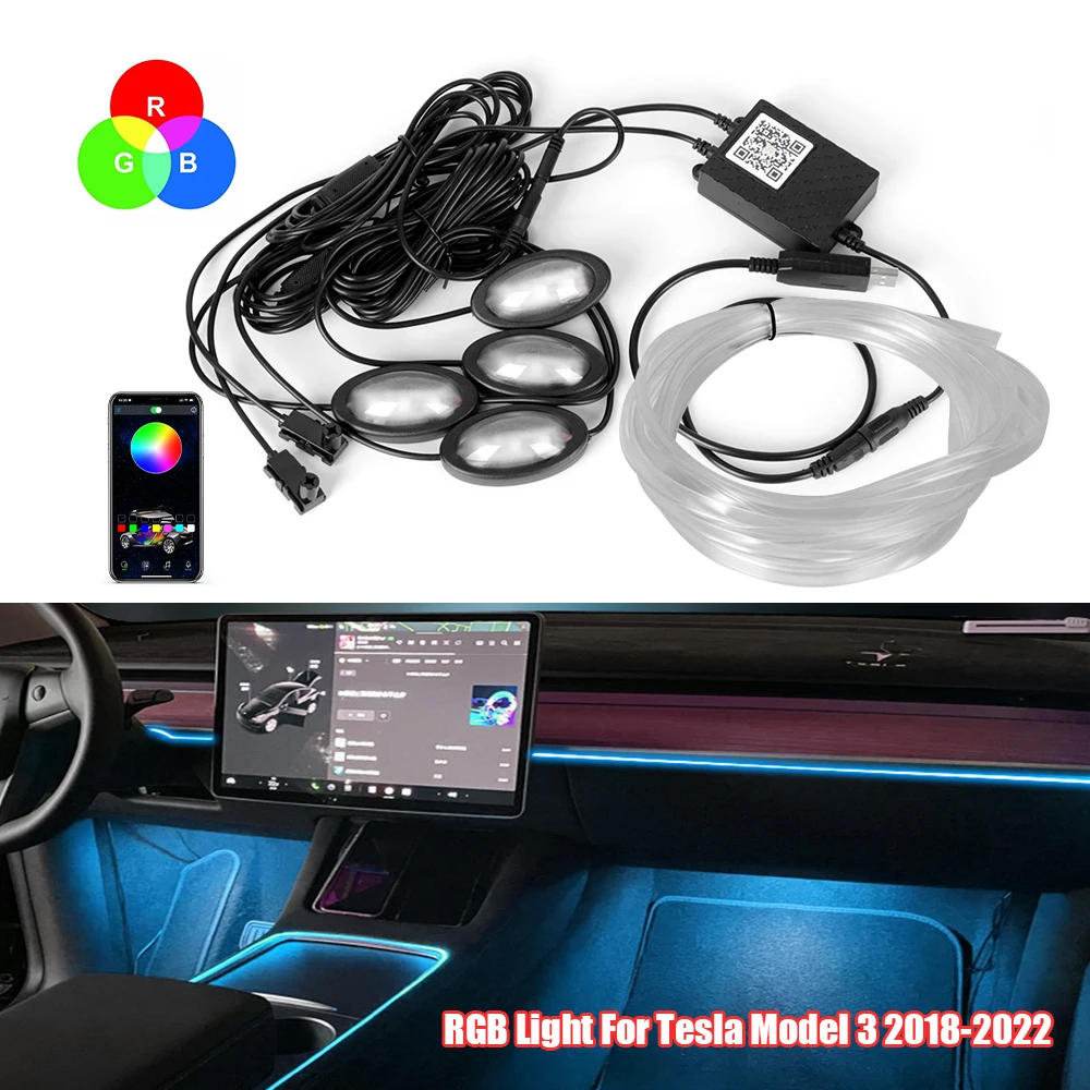 For Tesla Model 3 2018-2022 Atmosphere Lamp USB Cigarette Lighter Adapter 64 Colors Car Foot Dashboard Console Ambient Light
For Tesla Model 3 2018-2022 Atmosphere Lamp USB Cigarette Lighter Adapter 64 Colors Car Foot Dashboard Console Ambient Light