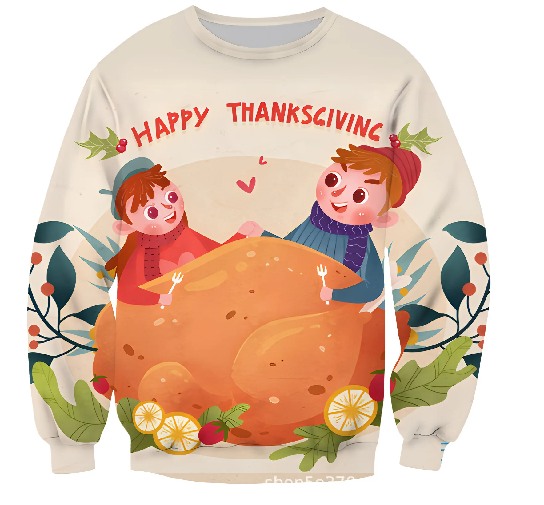 2022 Thanksgiving Party Gift Ladies Crew Neck Sweatshirt Couples Fashion 3D Printing Loose Casual Fleece Pullover Hoodie
2022 Thanksgiving Party Gift Ladies Crew Neck Sweatshirt Couples Fashion 3D Printing Loose Casual Fleece Pullover Hoodie