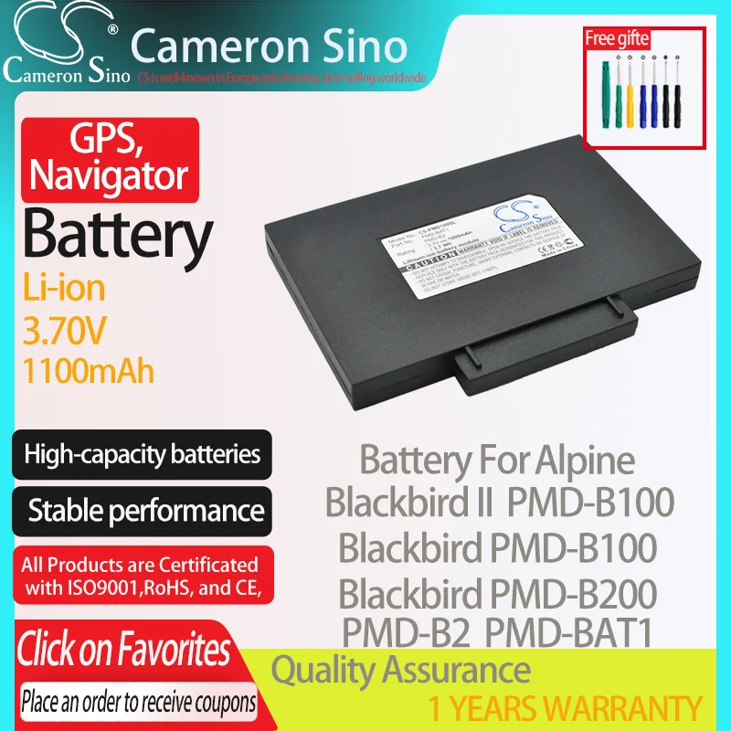 CameronSino Battery for Alpine Blackbird II Blackbird PMD-B100 PMD-B200 PMD-B100 fits Alpine PMD-B2 GPS,Navigator battery 3.70V
CameronSino Battery for Alpine Blackbird II Blackbird PMD-B100 PMD-B200 PMD-B100 fits Alpine PMD-B2 GPS,Navigator battery 3.70V