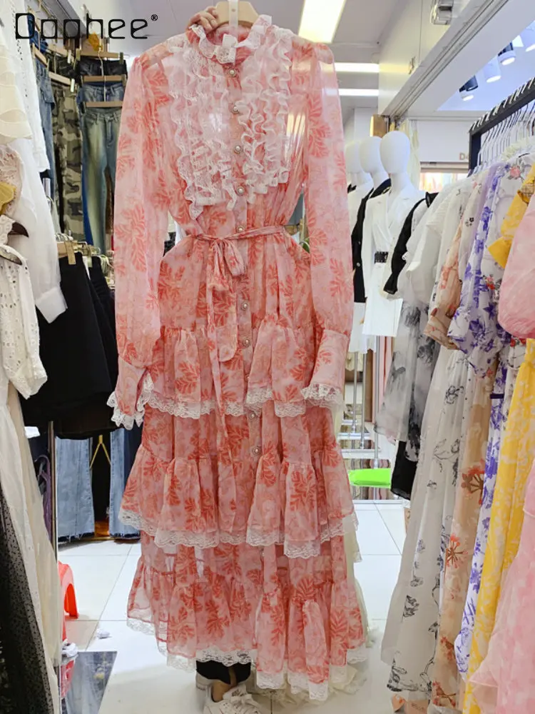 Autumn Seaside Holiday Floral Dress for Women Lace Puff Sleeve High Waist with Straps Dress Ladies Elegant Fashion Long Dress
Autumn Seaside Holiday Floral Dress for Women Lace Puff Sleeve High Waist with Straps Dress Ladies Elegant Fashion Long Dress