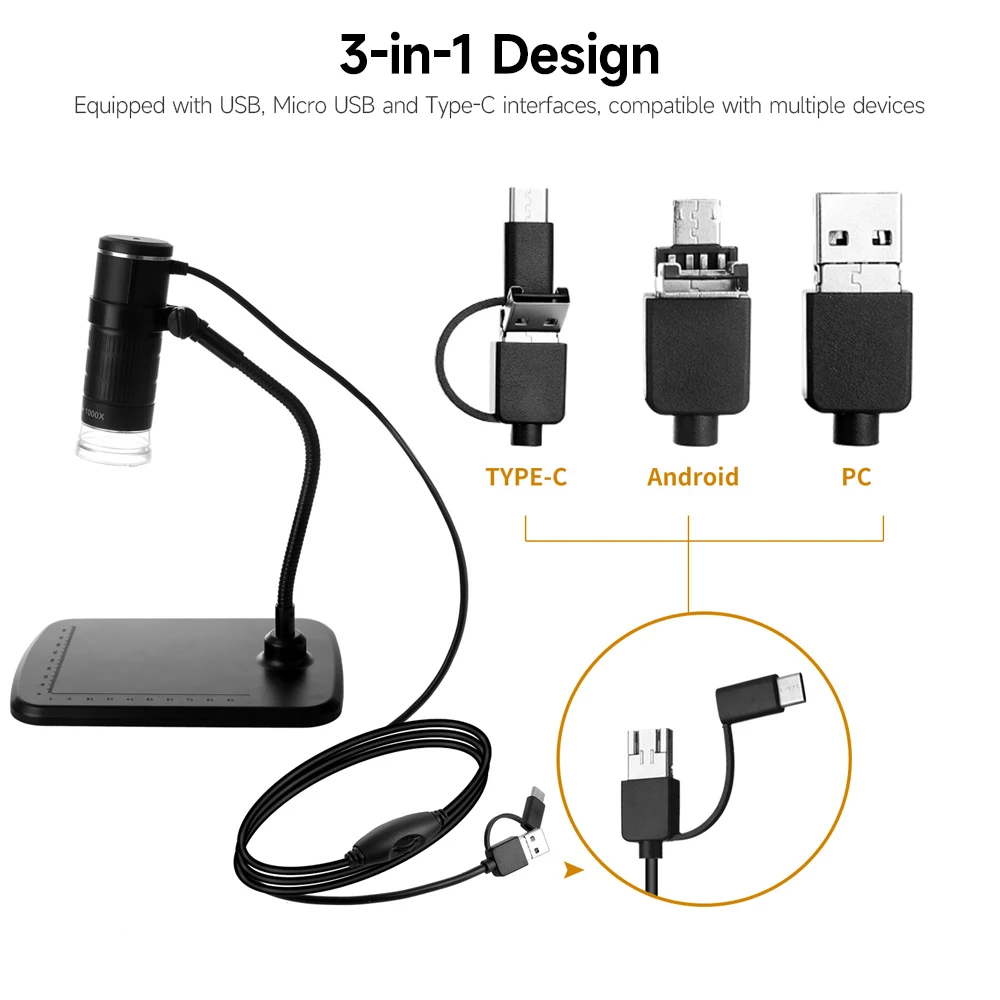 Светодиодный USB цифровой микроскоп Тип C электронный микроскоп Ручной портативный цифровой лупа USB электронный эндоскоп
Светодиодный USB цифровой микроскоп Тип C электронный микроскоп Ручной портативный цифровой лупа USB электронный эндоскоп