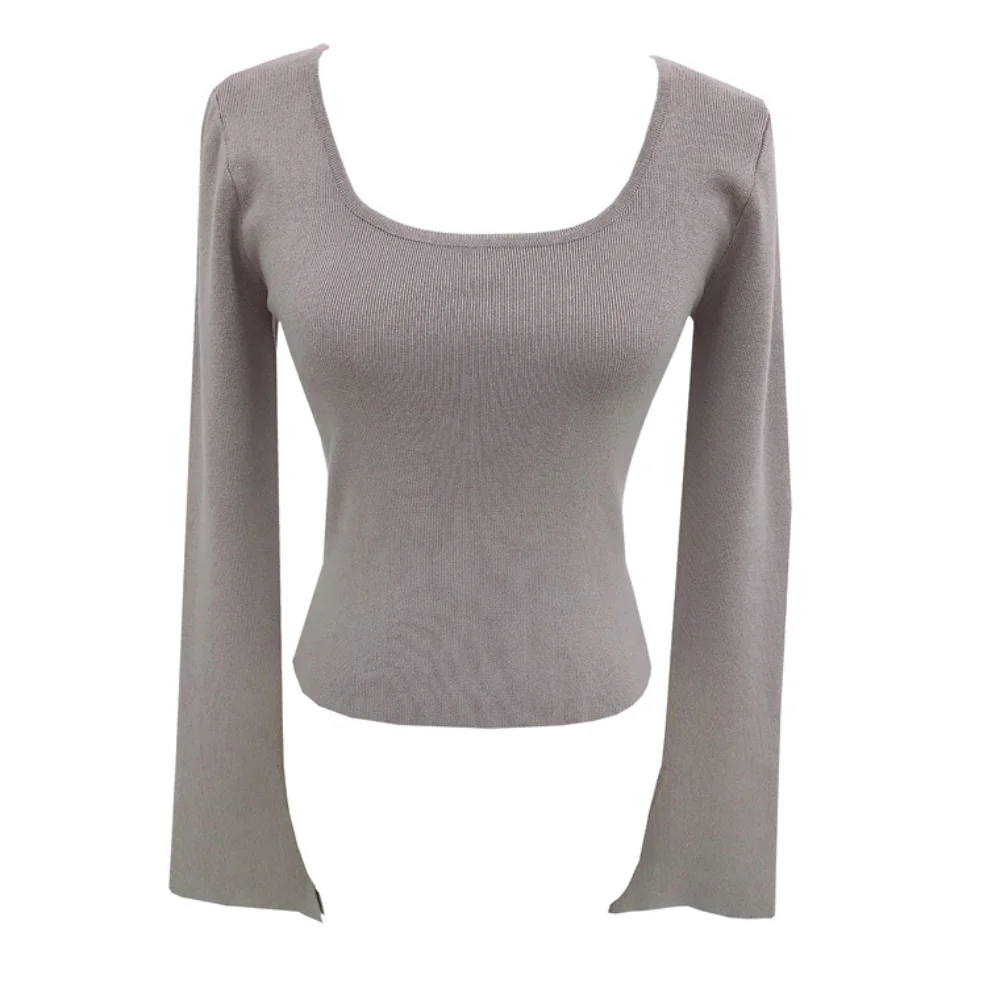 Knitted Sweater for Women Flare Sleeve Square Neck Pullovers Sweater Spring Autumn Solid Knit Tops Female Sweaters Wholesale Ins
Knitted Sweater for Women Flare Sleeve Square Neck Pullovers Sweater Spring Autumn Solid Knit Tops Female Sweaters Wholesale Ins