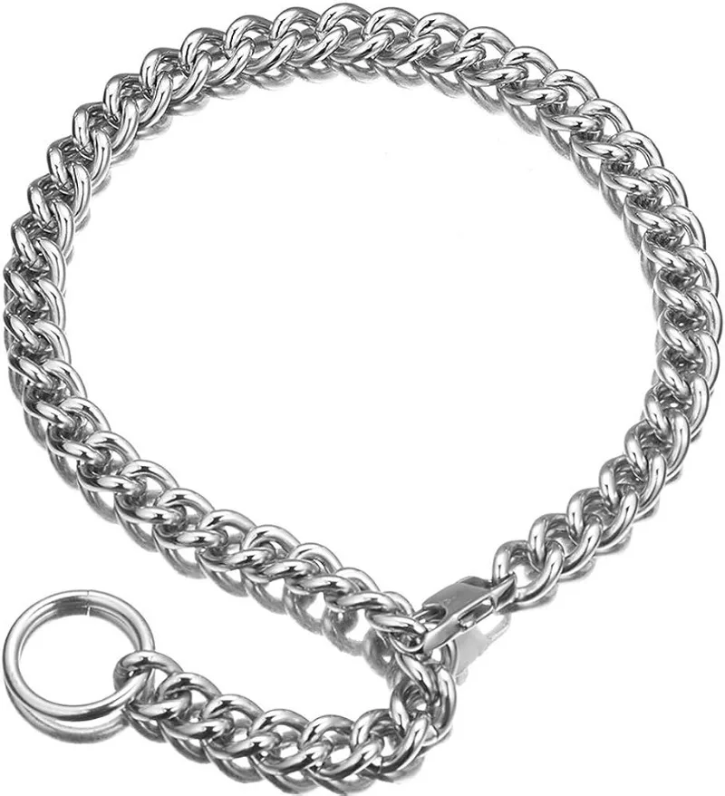 

9mm Womens Choker Chain Cuban Link Necklaces with Tail 0.4inch wide Punk Rock Stainless Steel Gift for her Sexy Pendant Necklace