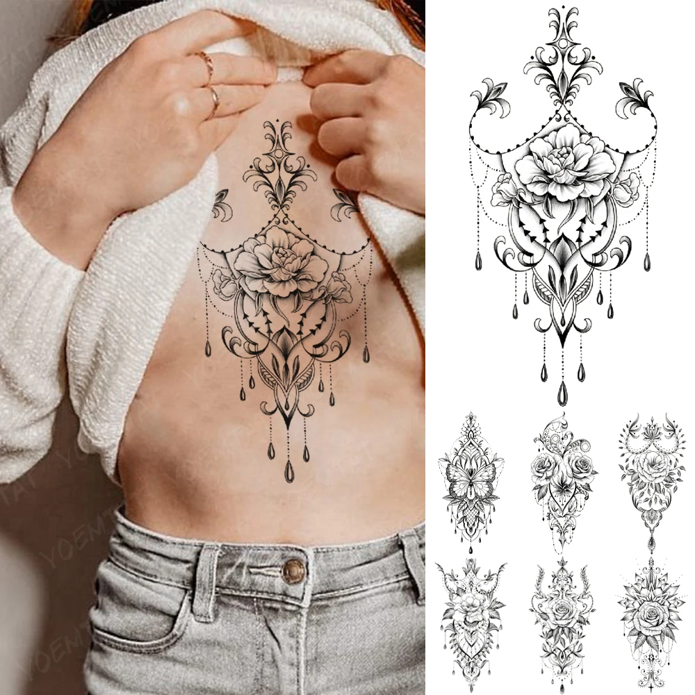 Waterproof Temporary Tattoo Sticker Line Lace Henna Totem Peony Rose Flower Flash Tatto Women Men Sexy Arm Body Art Fake Tattoos
Waterproof Temporary Tattoo Sticker Line Lace Henna Totem Peony Rose Flower Flash Tatto Women Men Sexy Arm Body Art Fake Tattoos