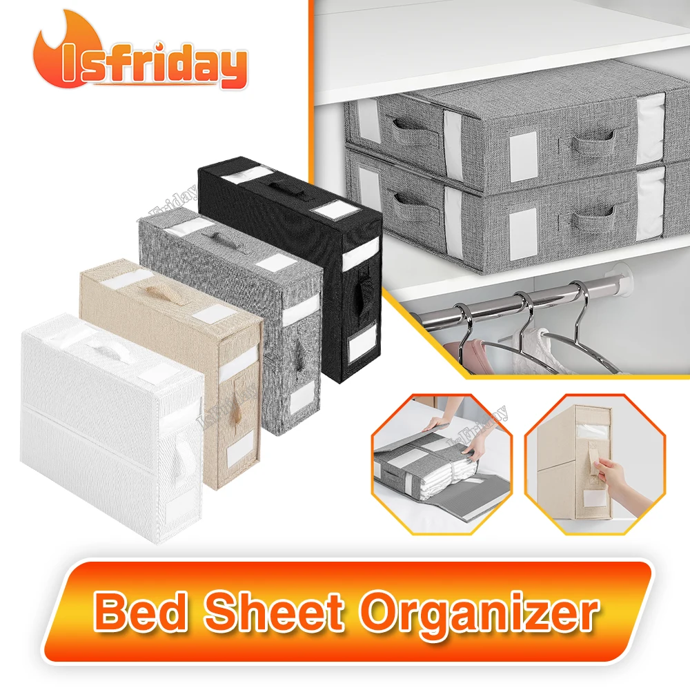 Bed Sheet Set Organizer Folding with Transparent Label Slot Bedding Organizer for Pillowcases Towels Clothes Blanket Quilt Cover
Bed Sheet Set Organizer Folding with Transparent Label Slot Bedding Organizer for Pillowcases Towels Clothes Blanket Quilt Cover