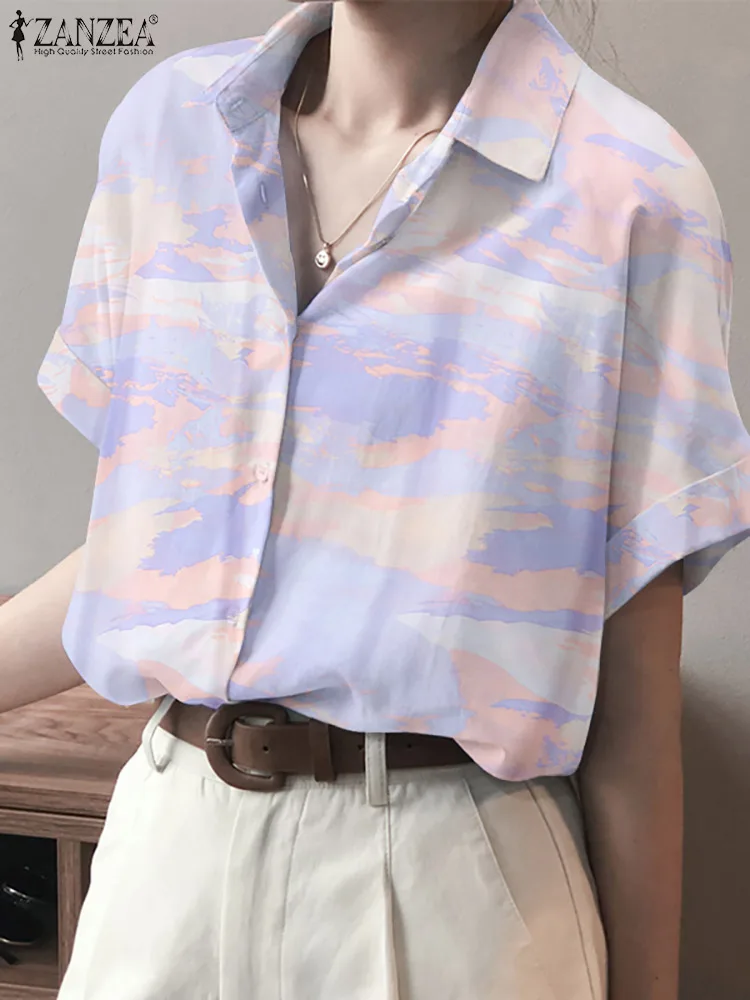 Женская блузка с коротким рукавом, модная летняя рубашка с отложным воротником и принтом в виде галстука ZANZEA, элегантные рабочие блузы, свободная офисная туника, топы для женщин
Женская блузка с коротким рукавом, модная летняя рубашка с отложным воротником и принтом в виде галстука ZANZEA, элегантные рабочие блузы, свободная офисная туника, топы для женщин