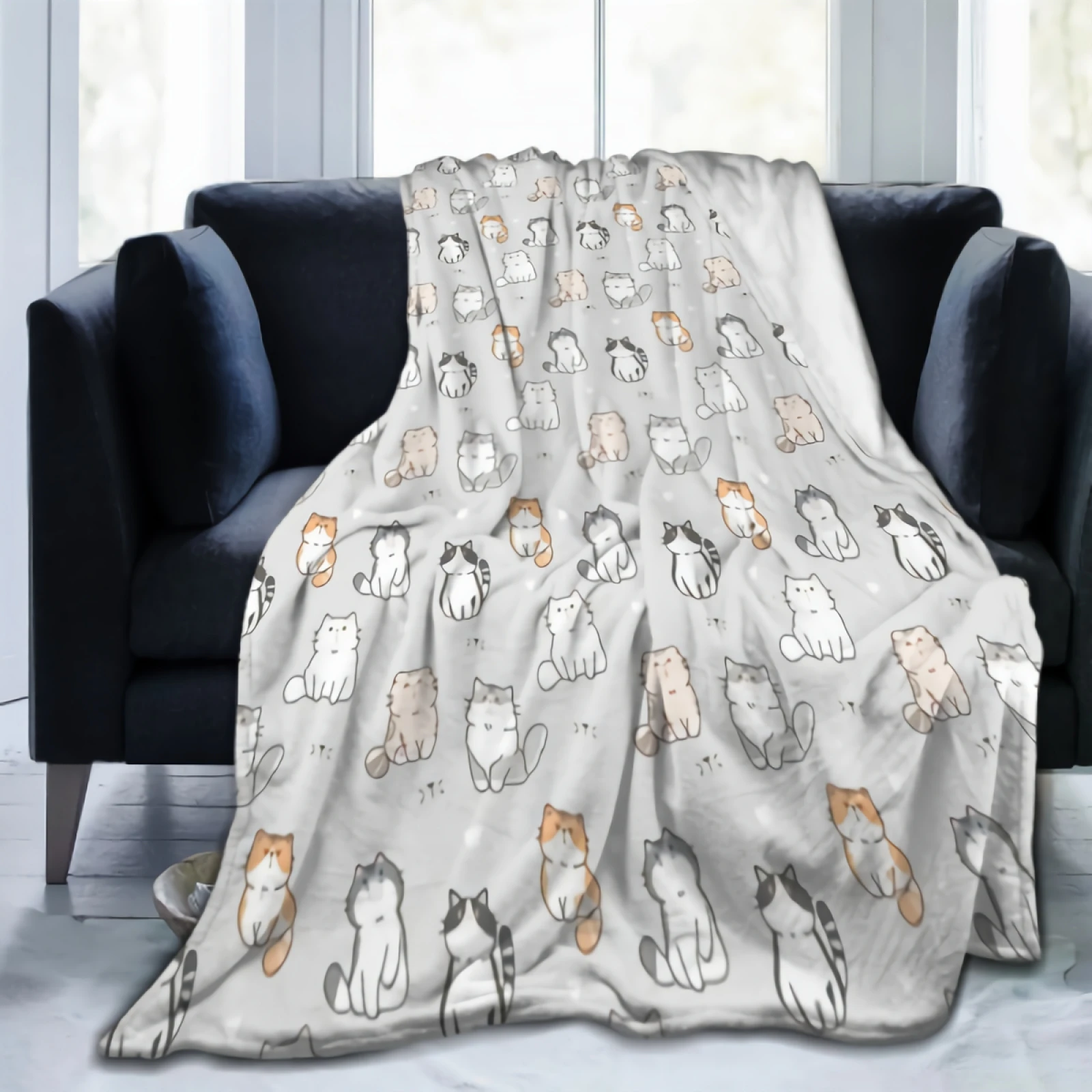 Light Grey Background On Cat Design Blanket Soft Cozy Throw Blankets Flannel Blankets for Couch Bed Living Room 80"x60"
Light Grey Background On Cat Design Blanket Soft Cozy Throw Blankets Flannel Blankets for Couch Bed Living Room 80"x60"