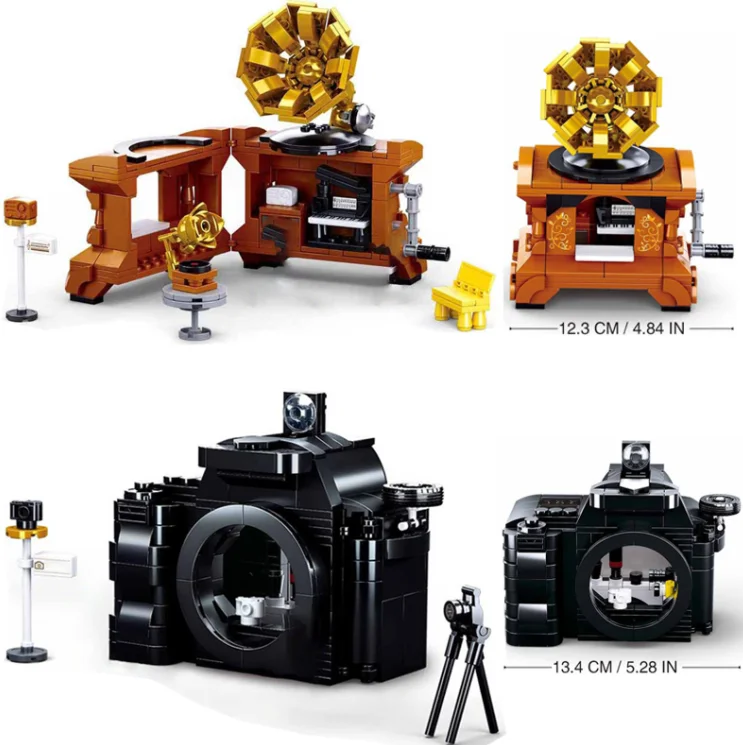 Constructor Model Creative Camera Phonograph Antique Shop Store DIY Model Children's Building Block Bricks Toys birthday Gift
Constructor Model Creative Camera Phonograph Antique Shop Store DIY Model Children's Building Block Bricks Toys birthday Gift