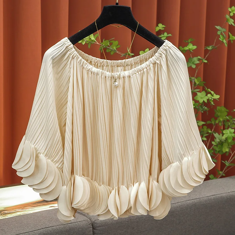 JOCLOTH Summer Sexy Fashion Short Tops Solid Pleated Elegant Women's T-shirt Top Women Loose Casual Shirts and Blouses Clothing
JOCLOTH Summer Sexy Fashion Short Tops Solid Pleated Elegant Women's T-shirt Top Women Loose Casual Shirts and Blouses Clothing